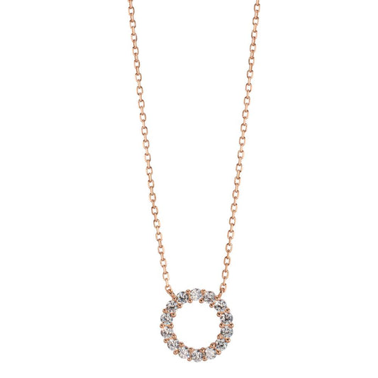 Collier Zilver Zirkonia Rosé Verguld 40-45 cm