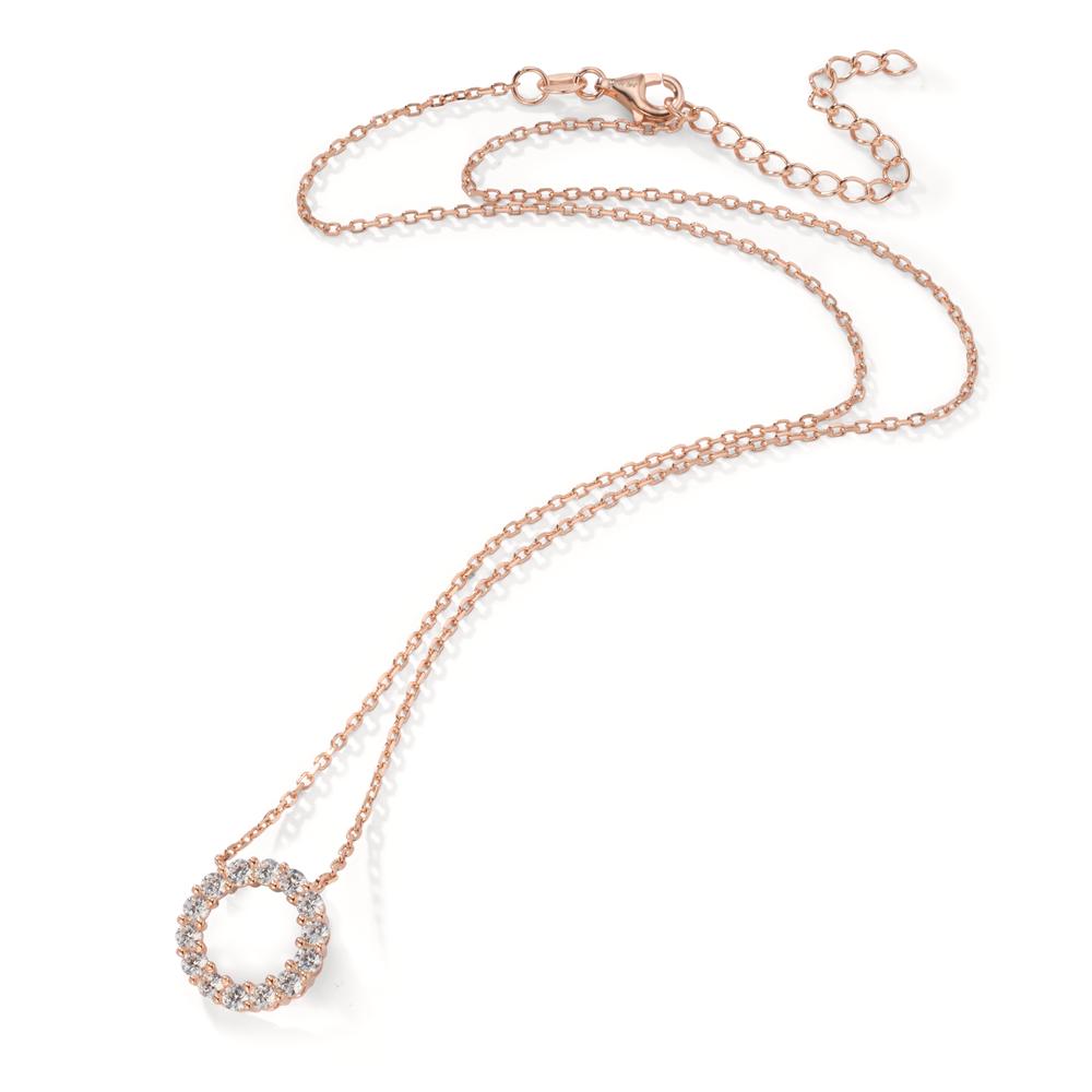 Collier Zilver Zirkonia Rosé Verguld 40-45 cm