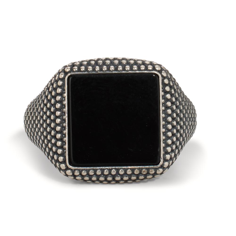 Ring Zilver Onyx Gepatineerd