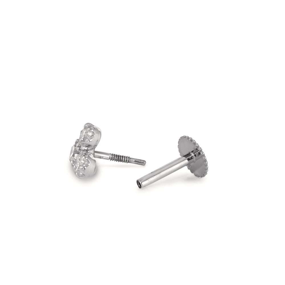 Piercing 375/9K witgoud Zirkonia 3 Steen Ø3.5 mm