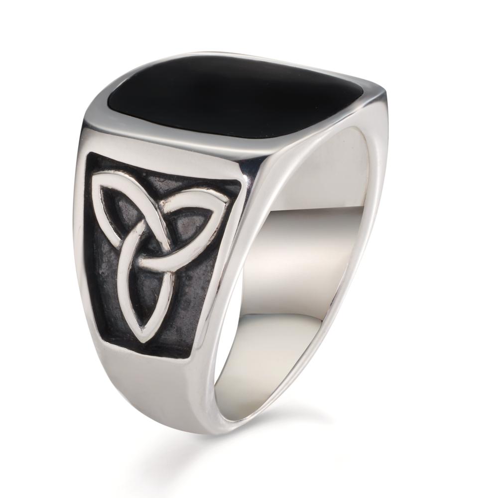 Ring Zilver Onyx Gerhodineerd