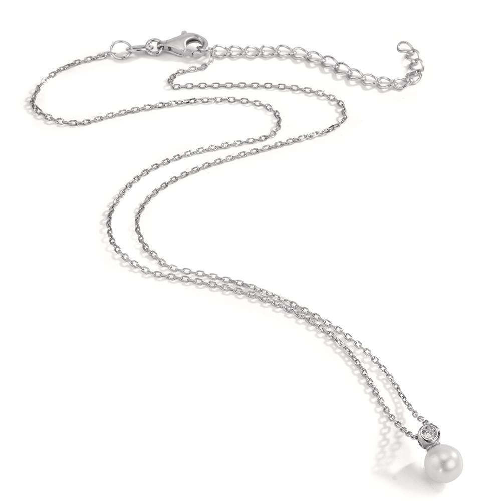 Collier Zilver Zirkonia Gerhodineerd 40-45 cm