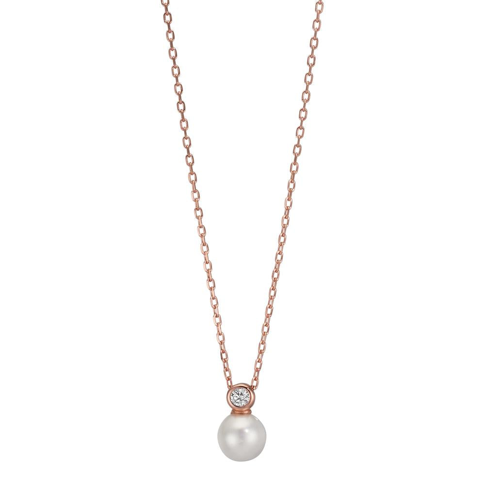 Collier Zilver Zirkonia Rosé Verguld 40-45 cm