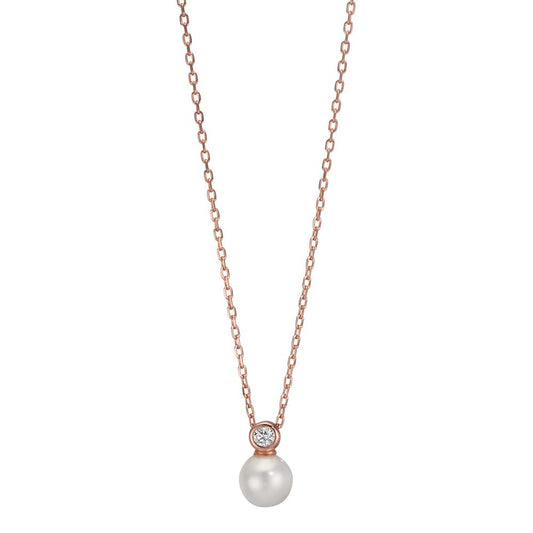 Collier Zilver Zirkonia Rosé Verguld 40-45 cm