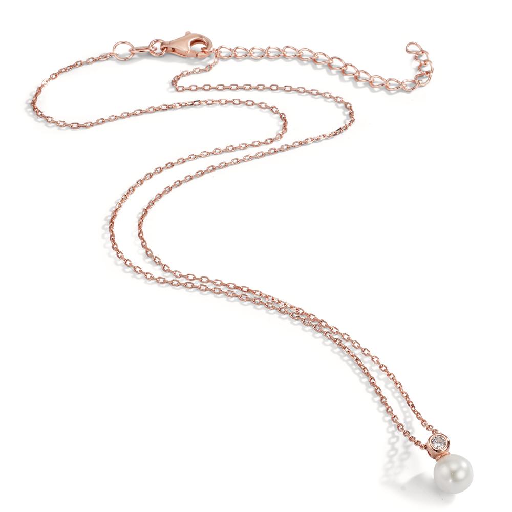 Collier Zilver Zirkonia Rosé Verguld 40-45 cm